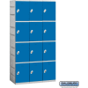 Casier en plastique 4 portes Salsbury 10-Tier 12, 38-1/4"L x 18"P x 74"H, bleu, non assemblé