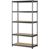 Sandusky Muscle Rack Boltless Shelving With Wood Deck, 48"W x 24"D x 72"H, 5 Shelves, Silver