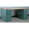 Stackbin® Pedestal Workbench, Maple Butcher Block Square Edge, 23"L Drawer, 72"L x 36"P, Noir