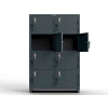 Casier numérique StrongHold® 3-Tier 8 portes avec serrure d’entrée sans clé, 48 « Lx24"Dx75"H, gris, assemblé