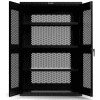 Armoire ventilée robuste Stronghold avec 3 tablettes, calibre 18, 48 po L x 24 po P x 72 po H, entièrement soudée, noir