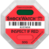 SpotSee™ ShockWatch® Indicateurs d’impact RFID, Gamme 50G, Rouge, 100/Box