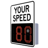 Tapco 138891 EV 12" Radar Feedback Sign, Your Speed, White Hip Face, 23" x 29"
