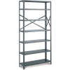 Tri-Boro Klip-It 7 Shelf, 18 Ga Open Steel Shelving Unit, Add On, 36"W x 18"D x 85"H, Dark Gray