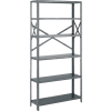 Tri-Boro T-Bolt 6 Shelf, 20 Ga Open Steel Shelving Unit, Starter, 36"W x 15"D x 75"H, Dark Gray