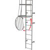 Cage en acier fixe Ladder Cage porte pour fond de Cage, gris - OPFS04