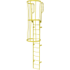 12 étape en acier "cage" marcher à travers l’échelle d’accès fixe, jaune - WLFC1212-Y