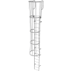 18 étape en acier "cage" marcher à travers l’échelle d’accès fixe, gris - WLFC1218