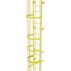 24 étape en acier "cage" marcher à travers l’échelle d’accès fixe, jaune de sécurité - WLFC1224-Y