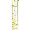 25 étape en acier "cage" marcher à travers l’échelle d’accès fixe, jaune de sécurité - WLFC1225-Y
