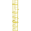 27 étape en acier "cage" marcher à travers l’échelle d’accès fixe, jaune de sécurité - WLFC1227-Y