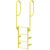 Etape 4 acier traverser avec rampes accès échelle, jaune fixe - WLFS0204-Y