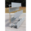 3 Row Universal Low Rise Tip N Roll Aluminum Bleacher, 21' Long, Single Footboard