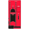 Accuform signes propres & Mop Store-Board™, Max devoir aluminium, rouge sur fond noir