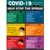 COVID-19 Coronavirus "Help Stop the Spread" Safety Poster, 17" X 22", Papier stratifié