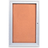 United Visual Products 24"W x 36"H 1-Door Outdoor Enclosed Corkboard with Satin Aluminum Frame
