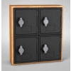 United Visual Products 2-Tier 4 Door Locker avec serrure Hasp, 12 » L x 4 » P x 13-1/2"H, chêne / Blk, assemblé