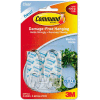 3M Command™ Clear crochets et bandes, en plastique, support, 2 crochets avec 4 bandelettes adhésives par paquet