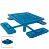 46" Single Pedestal Square Table, Inground, Perforated 78"W x 78"D - Blue