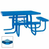 3-Seat, 46" ADA Square Table, Diamond 78"W x 72"D - Blue