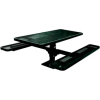 6' Single Pedestal Table, Surface Mount, Diamond 72"W x 70"D, Perforated Metal - Black