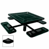46" Single Pedestal Square Table, Inground, Perforated 78"W x 78"D - Black
