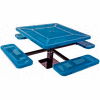 46" Single Pedestal Square Table, Surface Mount, Perforated 78"W x 78"D - Blue