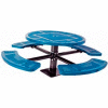 46" Single Pedestal Round Table, Surface Mount, Perforated 82"W x 82"D - Blue