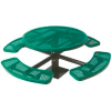 46" Single Pedestal Round Table, Surface Mount, Expanded Metal 82"W x 82"D - Green