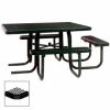 3-Seat, 46" ADA Square Table, Diamond 78"W x 72"D - Black