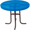 30" High Food Court Round Table, Diamond 36"Diameter - Blue