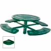 46" Single Pedestal Round Table, Inground, Perforated 78"W x 78"D - Green