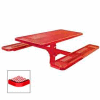 6' Single Pedestal Table, Inground, Diamond 72"W x 70"D - Red