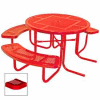 3-Seat, 46" ADA Round Table, Perforated 80"W x 63"D - Red
