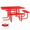 3-Seat, 46" ADA Square Table, Diamond 78"W x 72"D - Red
