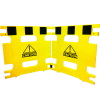 Barrière pliante en plastique, 2 panneaux, 74"L x 36"H, jaune