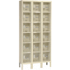 Global Industrial™ 6-Tier 18 Door Clear View Locker, 36 « L x 18 « P x 78 « H, Bronzage, Non assemblé