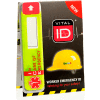 Étiquette d’identification d’urgence pour travailleur Vital ID avec fenêtre de données 3 po x 2-1/2 po, s’adapte au casque de sécurité, réfléchissante, 25/pqt