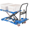 Low Profile Auto-Shift Hydraulic Scissor Lift Cart, 400 Lb. Capacity