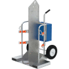 Galvanized Welding Cylinder Cart CYL-2-G Pneumatic Wheels 28 x 36-1/4 x 69-1/8