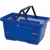 Panier de magasinage en plastique VersaCart®, 28 l, avec poignée en nylon, 206-28 L - Bleu foncé - Qté par paquet : 12