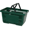 Panier de magasinage en plastique VersaCart®, 28 l, avec poignée en nylon, 206-28 L - DRK vert - Qté par paquet : 12