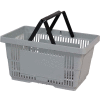 Panier de magasinage en plastique VersaCart®, 28 l, avec poignée en nylon, 206-28 L - Lt gris - Qté par paquet : 12