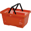 Panier de magasinage en plastique VersaCart®, 28 l, avec poignée en nylon, 206-28 L - Orange - Qté par paquet : 12