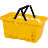 Panier de magasinage en plastique VersaCart®, 28 l, avec poignée en nylon, 206-28 L - Jaune - Qté par paquet : 12
