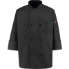 Dessins de chef 8 Chef de Front de bouton manteau, boutons de nacre, noir, Polyester/coton, XL