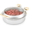 Vollrath® Glass Induction Chafer - Brass Trim Stainless Steel Food Pan