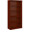 Bush Furniture Double Bookcase with 5 Shelves - Mahogany - Series C