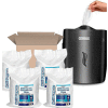Germisept™ Wall Mounted Plastic Wet Wipe Dispenser, Black Starter Kit - 4 x 800 Wipes/Packages