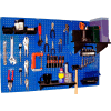Mur panneau perforé contrôle outil Standard Kit de stockage, bleu/noir, 48 "X 32" X 9 "